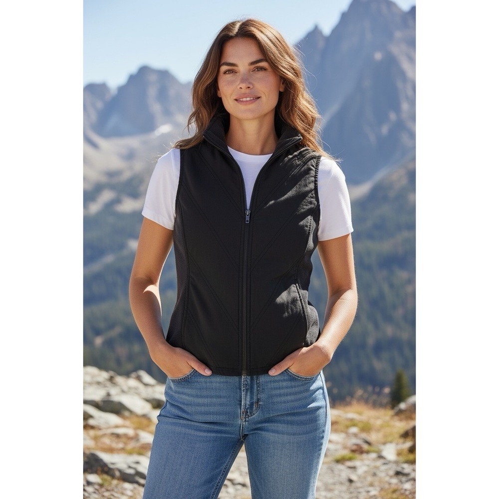 Columbia Black Quilted Vest Women's size Small‎ Fall Coat Jacket Sleeveless S